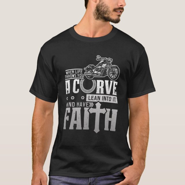 T-shirt Christian Motorcycle Vie Vous Jette Une Courbe (Devant)
