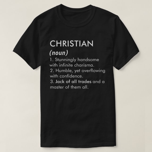 T-shirt Christian name, Editable name, Custom name (Design devant)