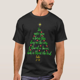 T-shirt Christian Noël est à vous est né un sauveur Tr