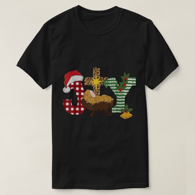 T-shirt Christian Noël Joie Jésus Nativité Scène Foi (Design devant)