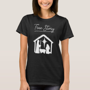 T-shirt Christian Noël Vraie Histoire Jésus Bébé Nativité