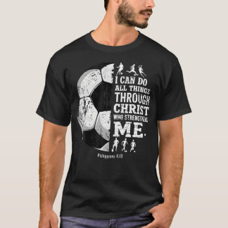 T-shirt Christian Soccer Je peux faire toutes choses Foi r