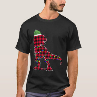 T-shirt Christmas 2020 Buffalo Plaid Dino Rex