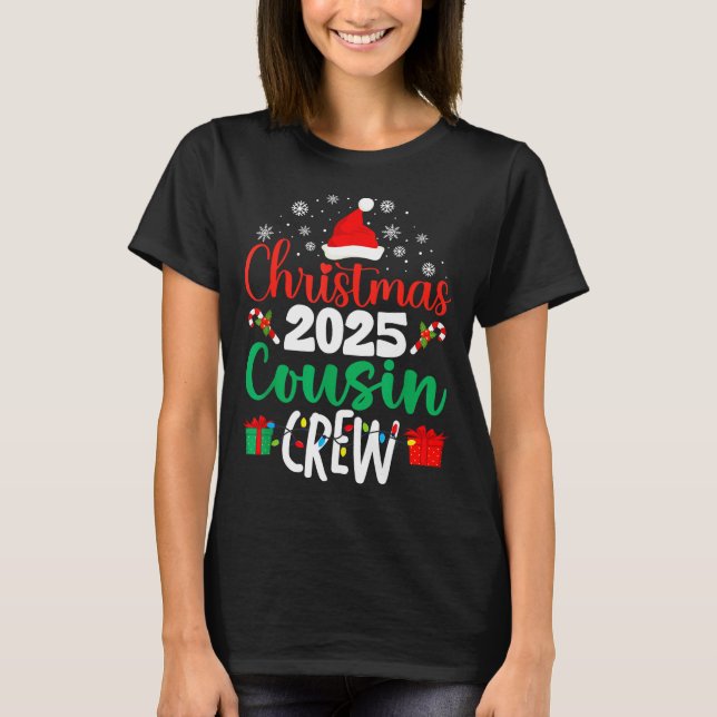 T-shirt Christmas 2025 Cousin Crew Xmas Matching Family Gr (Devant)
