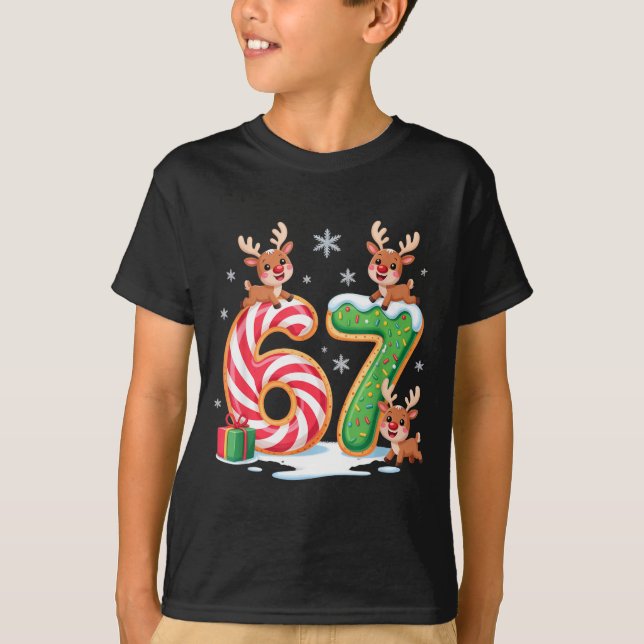 T-shirt Christmas 67 Funny Xmas Six Seven Ugly Sweater 6-7 (Devant)