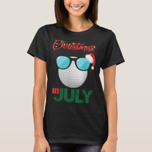 T-shirt Christmas à July Golf Glasses Santa Hat Su