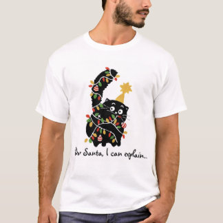 T-shirt Christmas Aesthetic Santa Cat Cute Funny