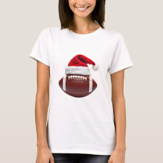 T-shirt Christmas American Football Ball Santa Hat (1)