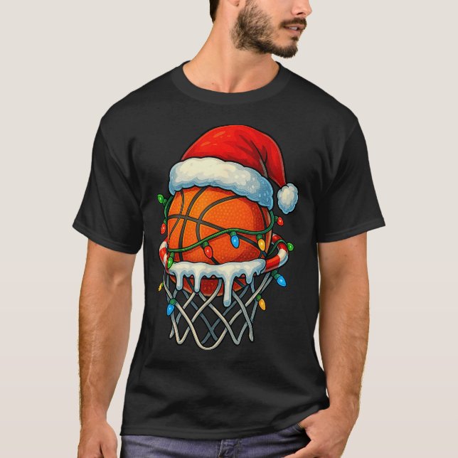 T-shirt Christmas Basketball Ice Cream Drip For Boys Kids  (Devant)