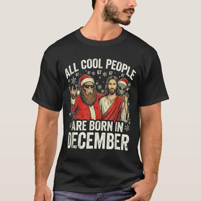 T-shirt Christmas Birthday Humor Funny Jesus Born In Decem (Devant)