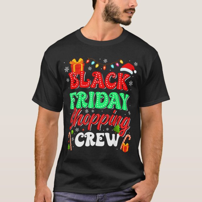 T-shirt Christmas Black Shopng Family Funny Friday Shopng  (Devant)