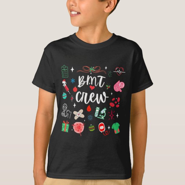 T-shirt Christmas Bmt Crew Nurse Bone Marrow Transplant Nu (Devant)