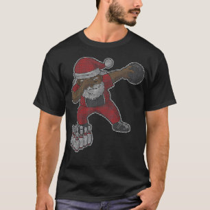 T-shirt Christmas Bowling Black African American Père Noël