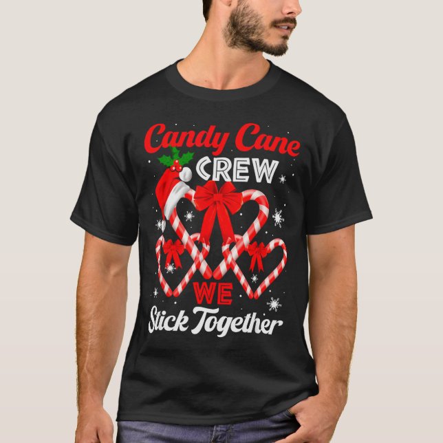 T-shirt Christmas Candy Cane Heart Holiday Family Matching (Devant)