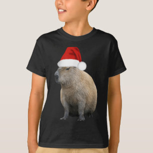 T-shirt Christmas Capybara Santa Hat