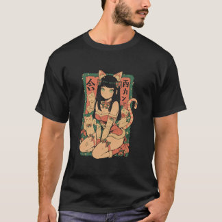 T-shirt Christmas Chat Girl Anime Waifu Kawaii Japan Holid