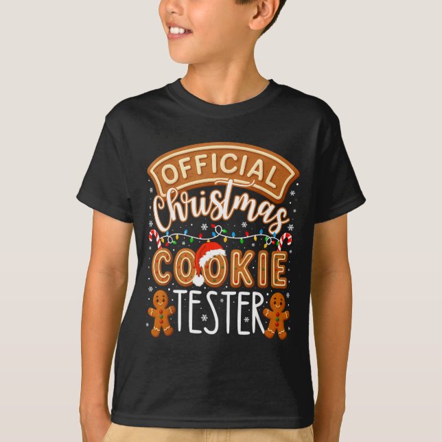 T-shirt Christmas Cookie Tester Taster Funny Family Baking (Devant)