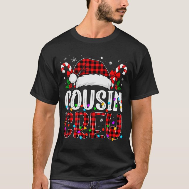 T-shirt Christmas Cousin Crew Red Plaid Family Matching Xm (Devant)