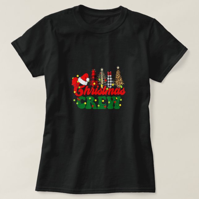 T-shirt Christmas Crew Family Matching Buffalo Tree Xmas.p (Design devant)