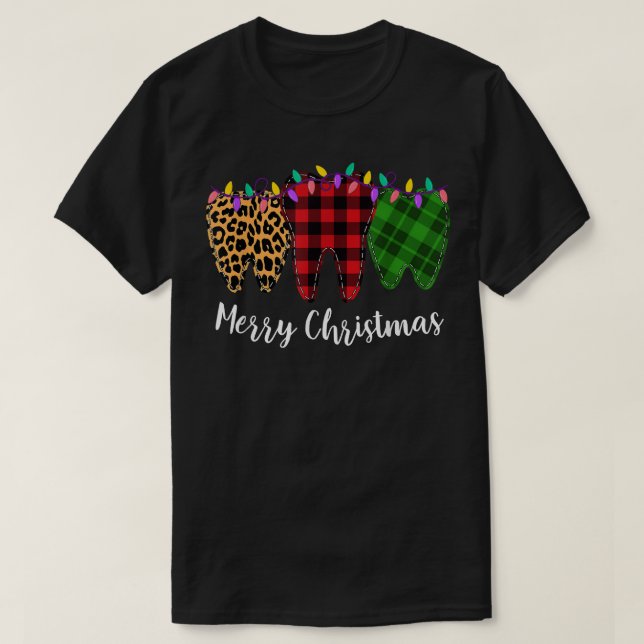 T-shirt Christmas Dentist Dentist Dental Assistant Dents L (Design devant)