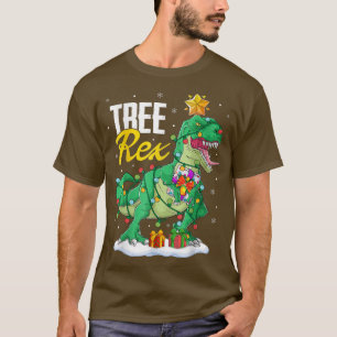T-shirt Christmas Dinosaur Tree Rex Pajamas Men Boys Xmas