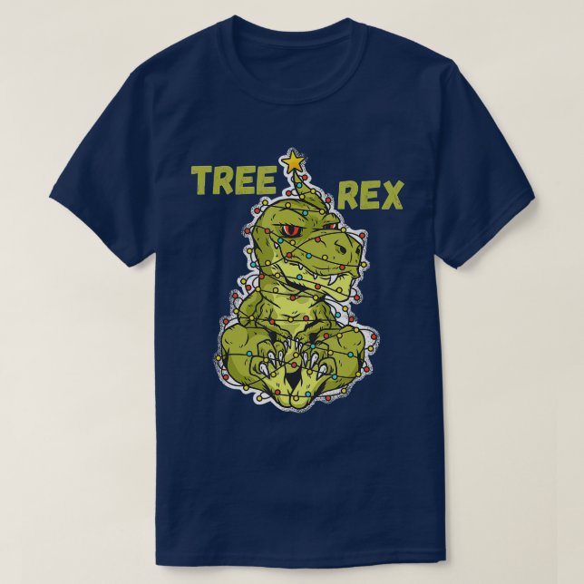 T-shirt Christmas Dinosaur Tree Rex Pajamas Men Boys Xmas (Design devant)