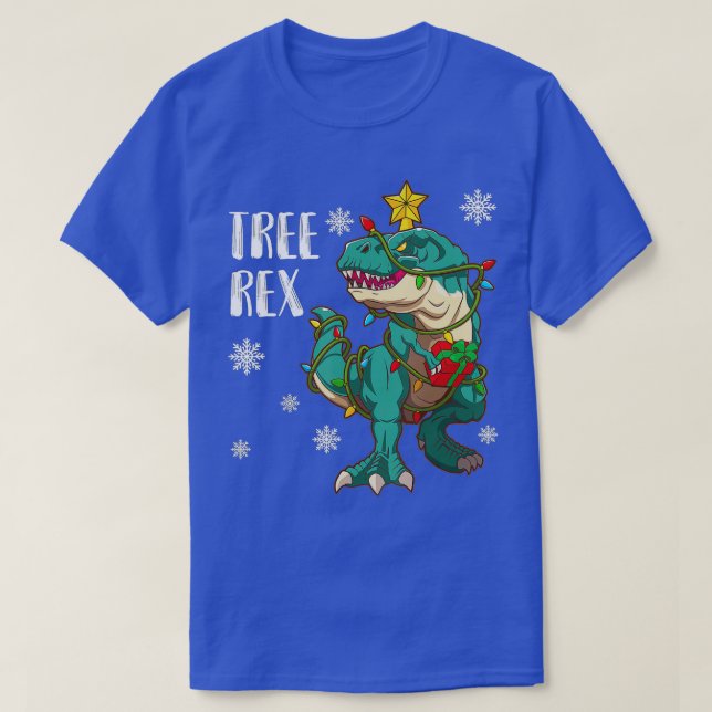 T-shirt Christmas Dinosaur Tree Rex Pajamas Men Boys Xmas (Design devant)