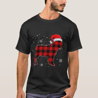 T-shirt Christmas Dog Buffalo Plaid, Christmas French Bull