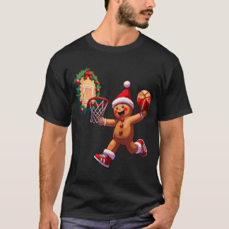 T-shirt Christmas Dunking Pingerbread Homme Basketball Dun