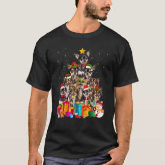 T-shirt Christmas Funny Chihuahua Dog Tree Xmas Pet Dog Lo