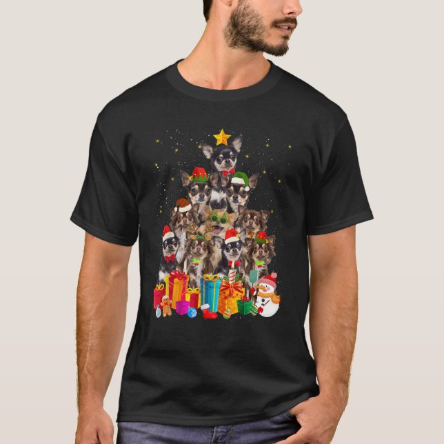 T-shirt Christmas Funny Chihuahua Dog Tree Xmas Pet Dog Lo (Devant)