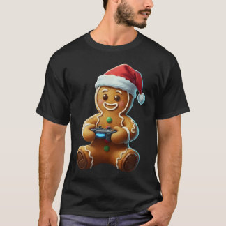 T-shirt Christmas Gingerbread Gamer Xmas Gaming Boys Youth