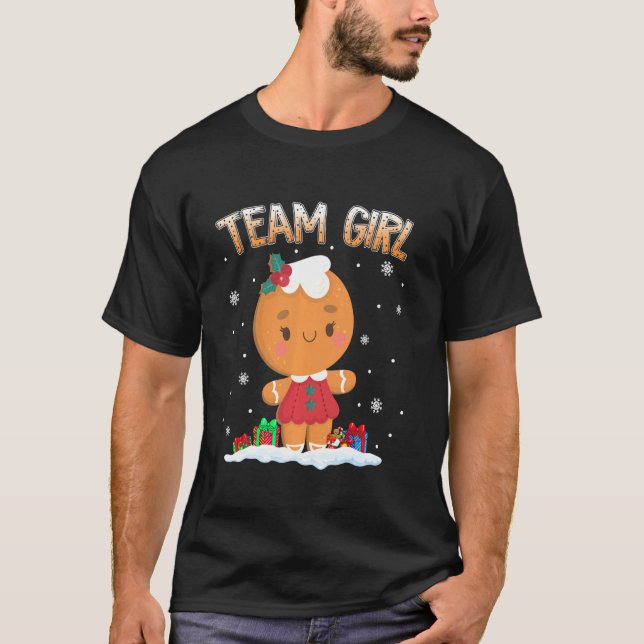 T-shirt Christmas Gingerbread Team Girl Genre Reveillez le (Devant)