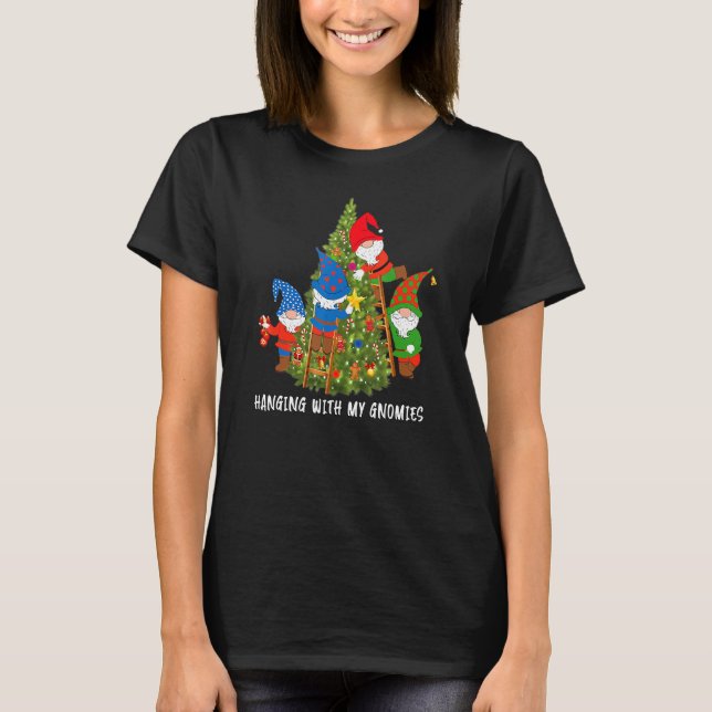 T-shirt Christmas Gnome Hanging with My Gnomies  Tree Holi (Devant)