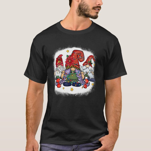 T-shirt Christmas Gnome  Men Women Buffalo Plaid Red Chris (Devant)