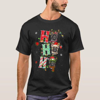 T-shirt Christmas Ho Ho Ho French Bulldog Dog Funny Xmas D