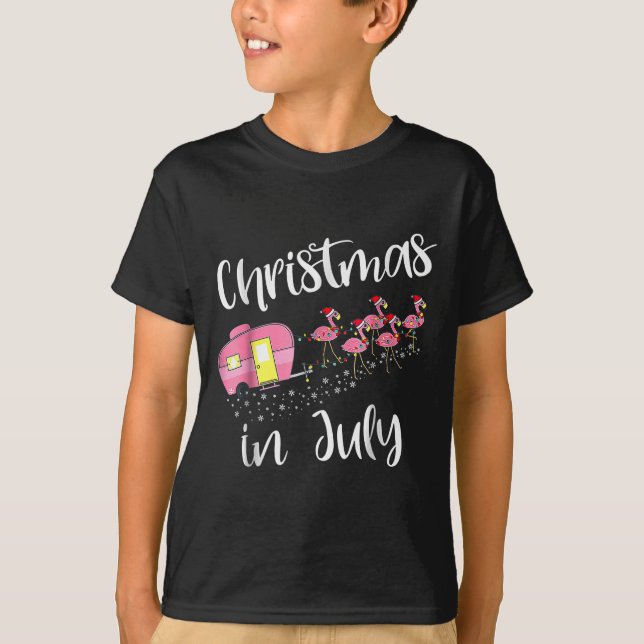 T-shirt Christmas In July Flamingo Nk  (Devant)