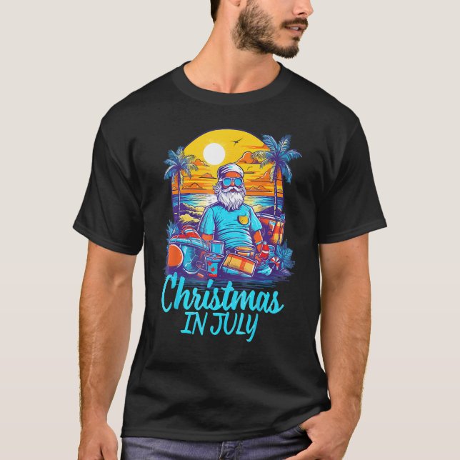T-shirt Christmas In July Santa  Santa Summer (Devant)