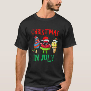 T-shirt Christmas in July Watermelon Ice Pops Xmas Santa H