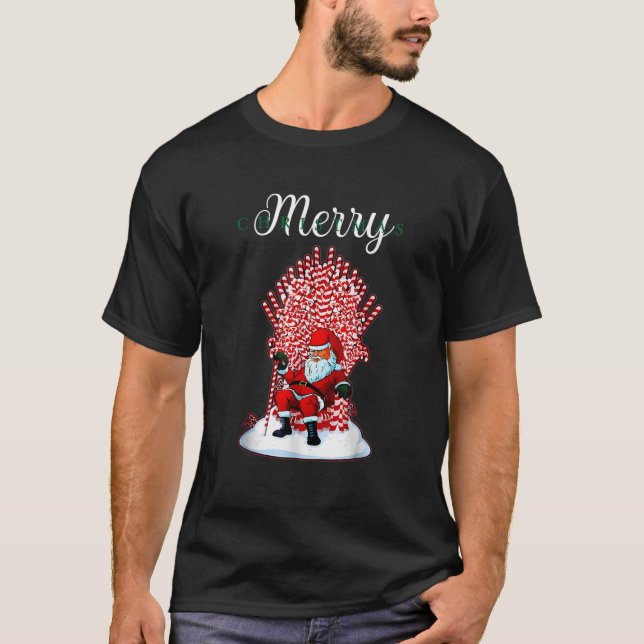 T-shirt Christmas Is Coming Winter Santa Candy Cane Merry  (Devant)