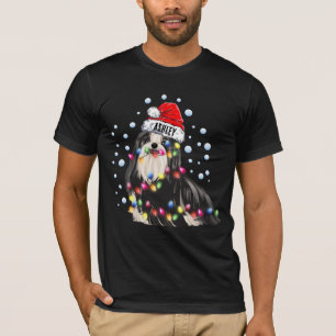 T-shirt Christmas Light Shih tzu Chien Chien Chien Chien C