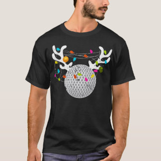 T-shirt Christmas Lights Golf Ball Funny Noël