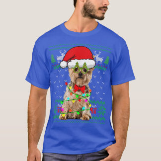 T-SHIRT CHRISTMAS LUMINEUX YORKSHIRE TERRIER CHIEN PUPPY