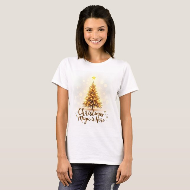 T-shirt Christmas Magic Is Here Shirt –Elegant Holiday Tee (Devant entier)