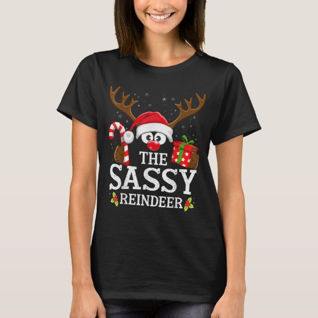 T-shirt Christmas Matching The Sy Reindeer Family  (Devant)