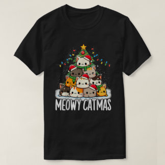 T-shirt Christmas Meowy Catmas Tree Xmas Cat