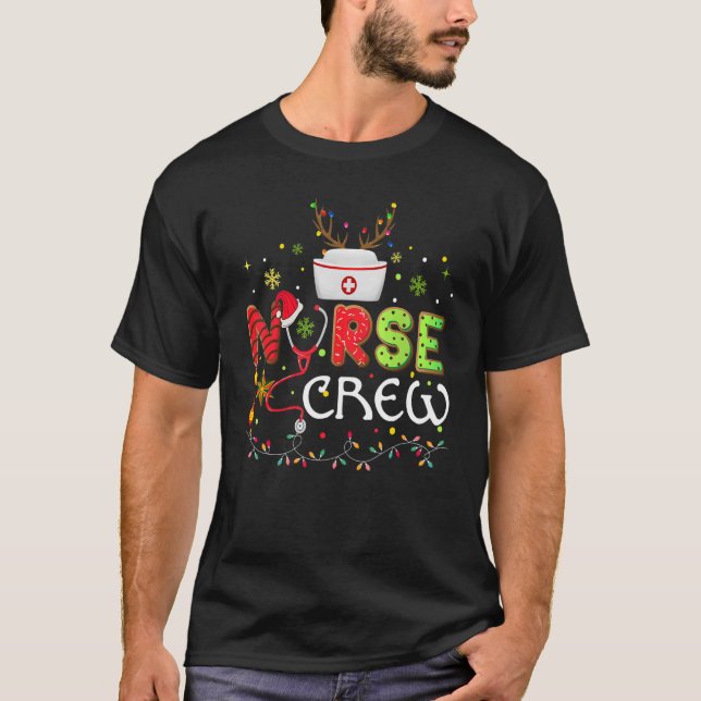 T-shirt Christmas Nurse Crew   Reindeer Nursing Xmas Party (Devant)