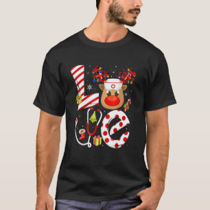 T-shirt Christmas Nurse Love NICU RN ER Père Noël Reindeer