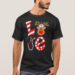 T-shirt Christmas Nurse Love NICU RN ER Père Noël Reindeer