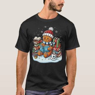 T-shirt Christmas Reading Book Lover Bookworm Librarian Gi